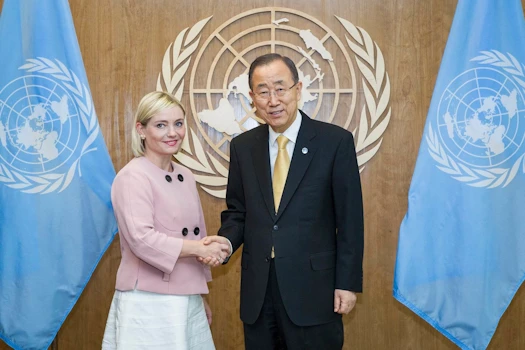 Lilja Alfreðsdóttir utanríkisráðherra á fundi með með Ban Ki-moon, aðalframkvæmdastjóra Sameinuðu þjóðanna, 18. september 2016.