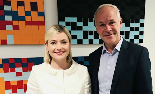 Lilja Alfreðsdóttir mennta- og menningarmálaráðherra og Jan Tore Sanner ráðherra mennta- og innflytjendamála í Noregi.