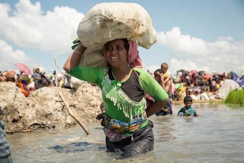Örmagna Róhingja-flóttakona. Mynd: UNHCR/Roger Arnold