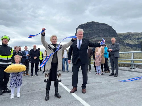 Frá vígslu brúarinnar yfir Núpsvötn.
