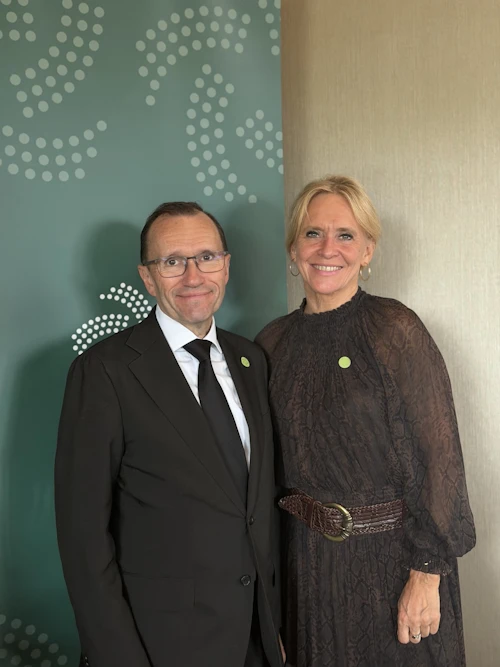 Þorgerður Katrín Gunnarsdóttir, utanríkisráðherra, ásamt, Espen Bart Eide, utanríkisráðherra Noregs.