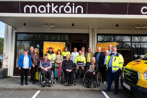 Aðstandendur verkefnisins Römpum upp Ísland við Matkrána í Hveragerði.