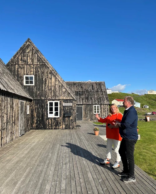 Á Vesturfarasetrinu í góðu veðri.