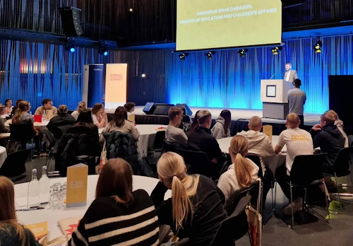 Ásmundur Einar Daðason, mennta- og barnamálaráðherra, setur Norrænan leiðtogafund barna og ungmenna í Hörpu