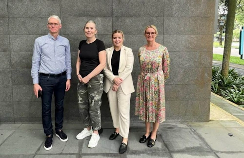 Áslaug Arna Sigurbjörnsdóttir ásamt fulltrúum HÍ í sendinefnd til Singapúr.