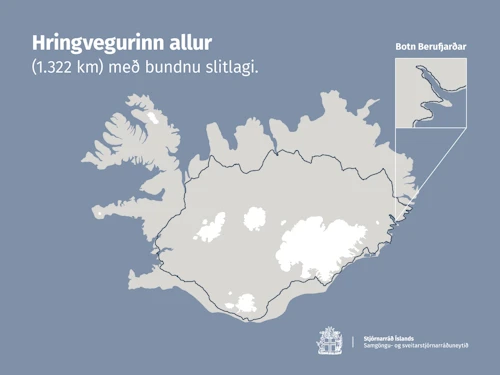Hringvegurinn er 1.322 km eftir nýjustu framkvæmdir í Berufirði..