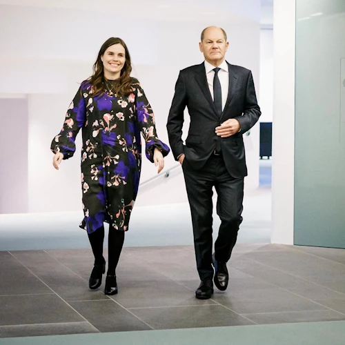 Katrín Jakobsdóttir forsætisráðherra og Olaf Scholz, kanslari Þýskalands. Mynd: Bundesregierung/Denzel