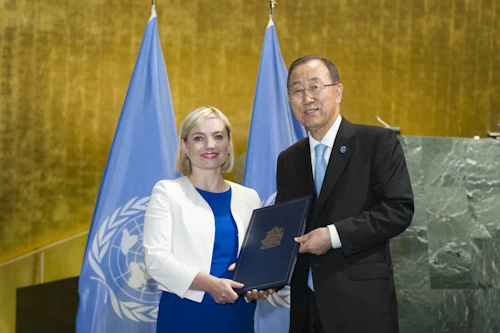Lilja Alfreðsdóttir og Ban Ki-moon.