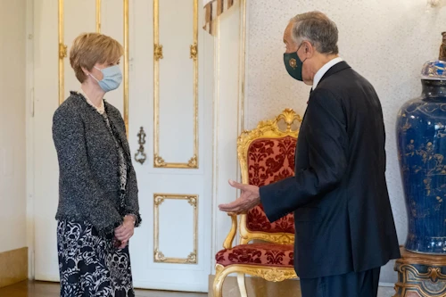 Unnur Orradóttir Ramette og Marcelo Rebelo de Sousa