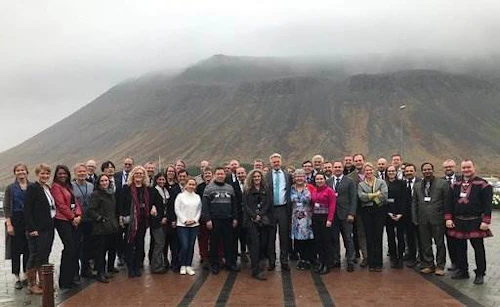 Frá fundi vinnuhóps Norðurskautsráðsins um sjálfbæra þróun á Ísafirði. Mynd: Rebekka Þormar.