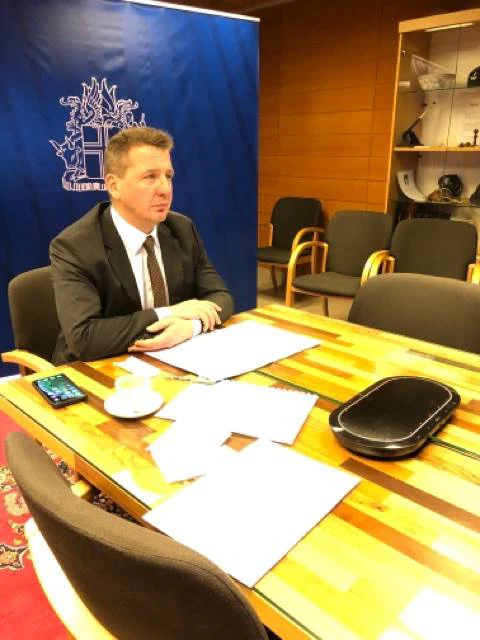 Guðlaugur Þór Þórðarson, utanríkis- og þróunarsamvinnuráðherra, á fundinum í dag.
