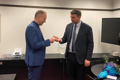 Guðmundur Ingi Guðbrandsson, félagsmála og vinnumarkaðsráðherra, og Ásmundur Einar Daðason, fráfarandi félags- og barnamálaráðherra. 
