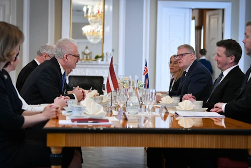Guðlaugur Þór Þórðarson og Egils Levits, forseti Lettlands
