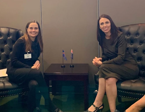 Katrín Jakobsdóttir, forsætisráðherra, ásamt Jacindu Ardern, forsætisráðherra Nýja-Sjálands