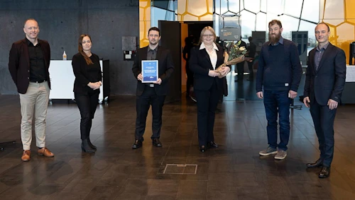 Guðbrandur Ingi Guðbrandsson umhverfis- og auðlindaráðherra, Vanda Úlfrún Liv Hellsing sérfræðingur umhverfis- og auðlindaráðuneytinu, Gústav M. Ásbjörnsson, sviðsstjóri Landgræðslunnar, Berglind Ósk Alfreðsdóttir verkefnisstjóri Ráðgjafarmiðstöðvar landbúnaðarins, Valdimar Reynisson skógræktarráðgjafi og Borgar Páll Bragason fagstjóri Ráðgjafarmiðstöðvar landbúnaðarins.