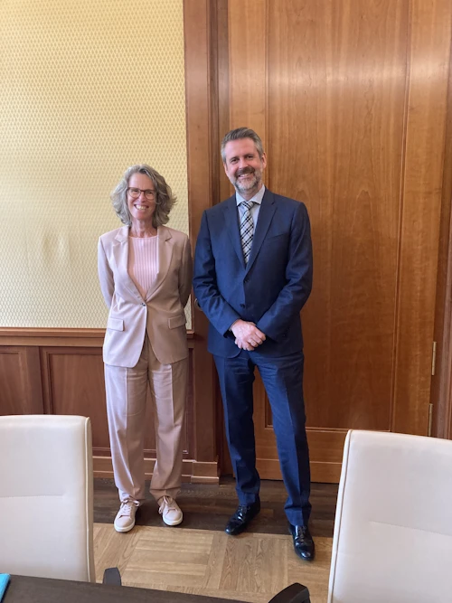 Martin Eyjólfsson, ráðuneytisstjóri utanríkisráðuneytisins, ásamt Susanne Baumann, ráðuneytisstjóra í þýska utanríkisráðuneytinu.