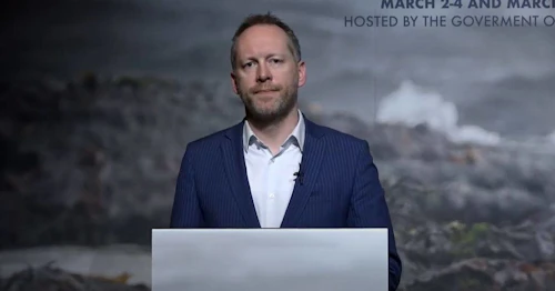 Guðmundur Ingi Guðbrandson, umhverfis- og auðlindaráðherra, flutti lokaávarp á ráðstefnunni