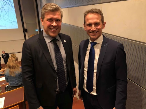 Bjarni Benediktsson ásamt Kristian Jensen, fjármálaráðherra Danmerkur á fundi í Kaupmannahöfn.