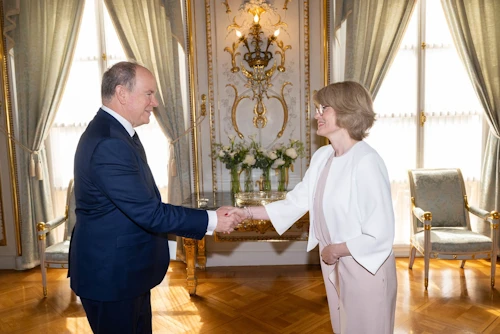 Albert II, fursti af Mónakó og Unnur Orradóttir Ramette, sendiherra