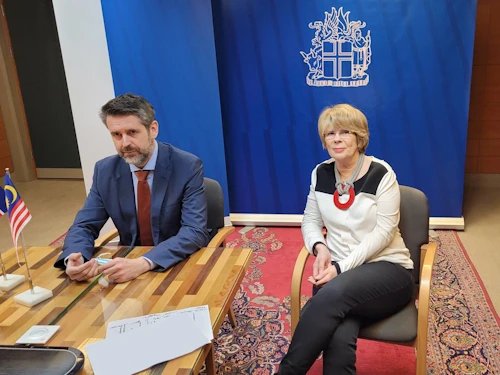 Martin Eyjólfsson, ráðuneytisstjóri utanríkisráðuneytisins og Sigríður Snævarr sendiherra