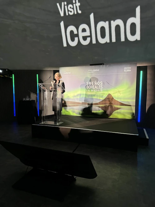 Unnur Orradóttir Ramette, sendiherra Íslands í París, flutti opnunarávarp á kynningarviðburði með norðurljósaþema. 