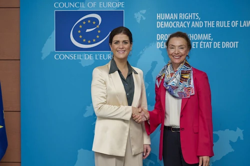 Þórdís Kolbrún og Marija Pejčinović Burić, frkvstj. Evrópuráðsins