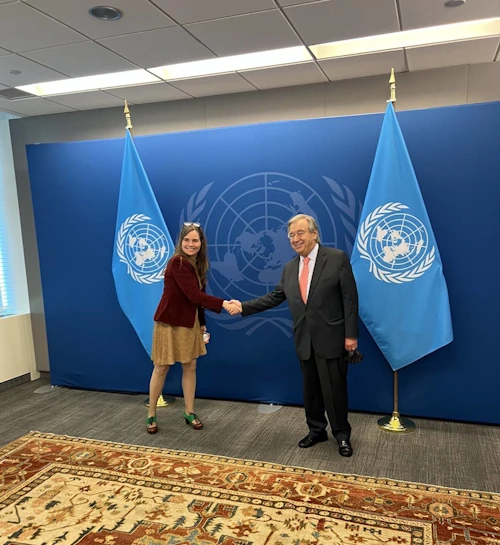 Katrín Jakobsdóttir forsætisráðherra og António Guterres, aðalframkvæmdastjóri Sameinuðu þjóðanna.