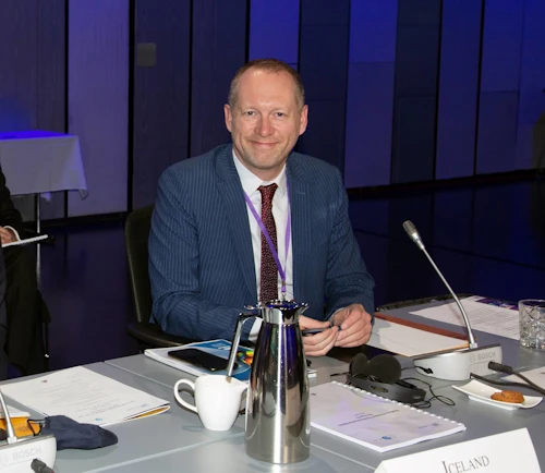 Guðmundur Ingi Guðbrandsson, umhverfis- og auðlindaráðherra á fundi Norðurskautsráðs.