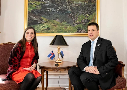 Katrín Jakobsdóttir, forsætisráðherra Íslands og Jüri Ratas, forsætisráðherra Eistlands