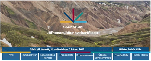 Forsíða upplýsingagáttar Jöfnunarsjóðs sveitarfélaga