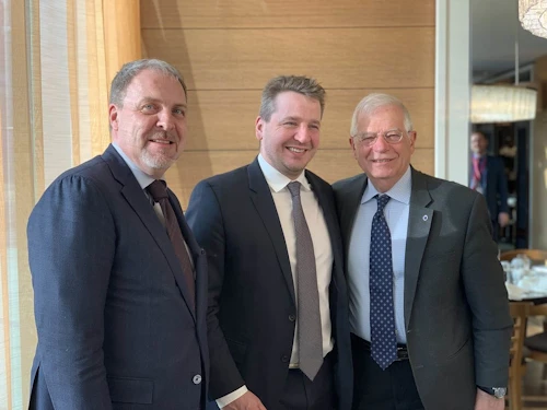 Kristján Andri Stefánsson sendiherra, Guðlaugur Þór Þórðarson utanríkisráðherra og Josep Borell Fontelles, utanríkisráðherra Spánar