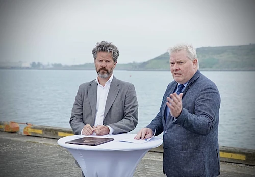 Sigurður Ingi Jóhannsson, samgöngu- og sveitarstjórnarráðherra, ávarpar gesti við undirritun yfirlýsingarinnar.