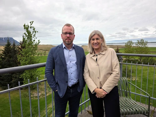 Trausti Hjálmarsson, formaður BÍ og Hanna Katrín Friðriksson, atvinnuvegaráðherra