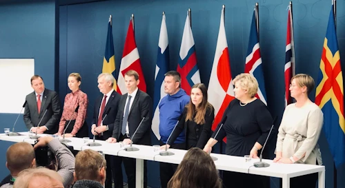 Frá fundi norrænna forsætisráðherra ásamt leiðtogum Álandseyja, Færeyja og Grænlands