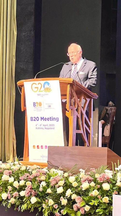 Ambassador Guðni Bragason addressed the B20 Conference