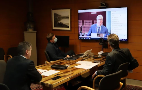 Frá fundinum með Michel Barnier