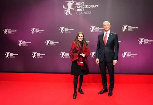 Katrín Jakobsdóttir forsætisráðherra og Krišjānis Kariņš, forsætisráðherra Lettlands.