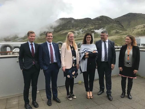 Norrænir orkumálaráðherrar í heimsókn í Hellisheiðarvirkjun í tengslum við ráðherrafund í Reykjavík 27. júní 2019.