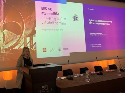 Kristín Halla Kristinsdóttir kynnir nýjan EES-gagnagrunn
