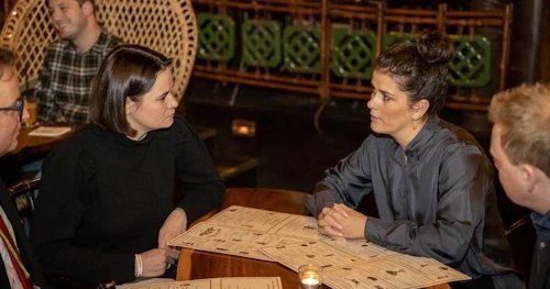 Þórdís Kolbrún Reykfjörð Gylfadóttir utanríkisráðherra og Sviatlöna Tsikhanouskayu leiðtoga lýðræðisafla Belarús.