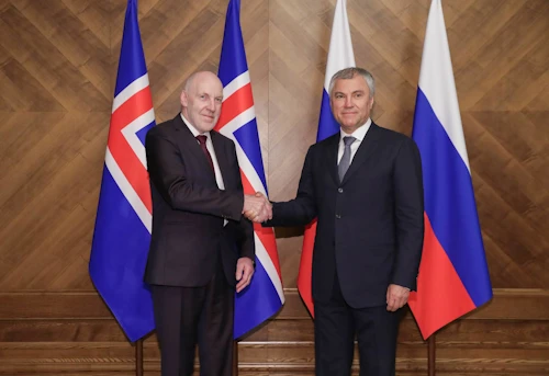 Steingrímur J. Sigfússon, forseti Alþingis, og Vyacheslav Volodin, forseti Ríkisdúmunnar 
