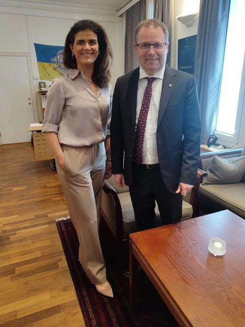Þórdís Kolbrún og Bjørn Arild Gram varnarmálaráðherra Noregs.