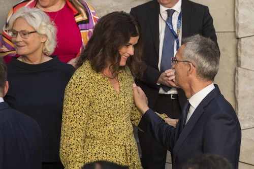 Þórdís Kolbrún Reykfjörð Gylfadóttir utanríkisráðherra og Jens Stoltenberg frkvstj. Atlantshafsbandalagsins