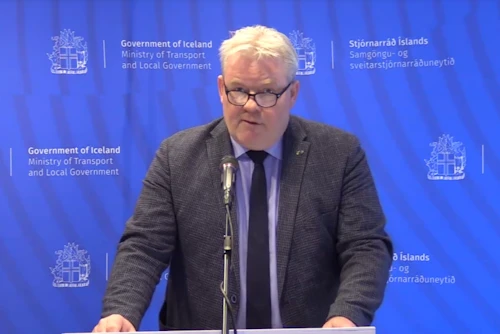 Sigurður Ingi Jóhannsson, samgöngu- og sveitarstjórnarráðherra, á kynningarfundi um samfélagslegan ávinning af landsátakinu Ísland ljóstengt.