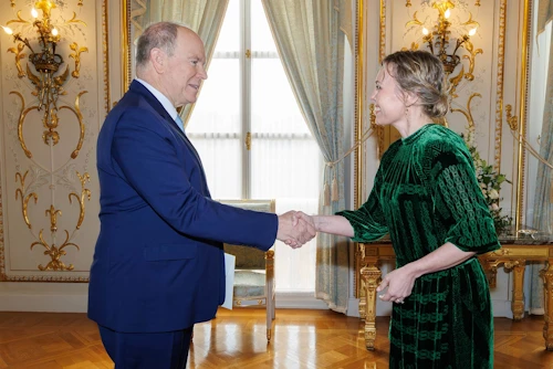 Furstinn af Mónakó, Albert II, og María Mjöll Jónsdóttir, sendiherra 