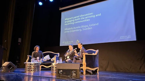 Panelumræður á ráðstefnunni sem fram fór í Gamla bíói í Reykjavík.