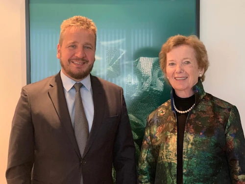 Utanríkisráðherra ásamt Mary Robinson, fyrrverandi forseta Írlands