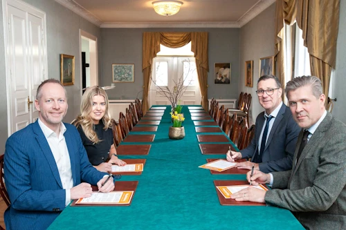 Guðmundur Ingi Guðbrandsson, félags- og vinnumarkaðsráðherra, Áslaug Arna Sigurbjörnsdóttir, háskóla-, iðnaðar- og nýsköpunarráðherra, Willum Þór Þórsson, heilbrigðisráðherra, og Bjarni Benediktsson, fjármála- og efnahagsráðherra.