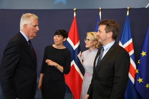 Guðlaugur Þór Þórðarson og Michel Barnier.