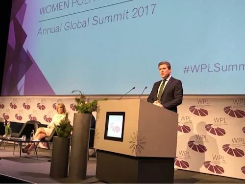 Bjarni Benediktsson, forsætisráðherra, ávarpar á heimsþingi alþjóðasamtakanna Women Political Leaders Global Forum
